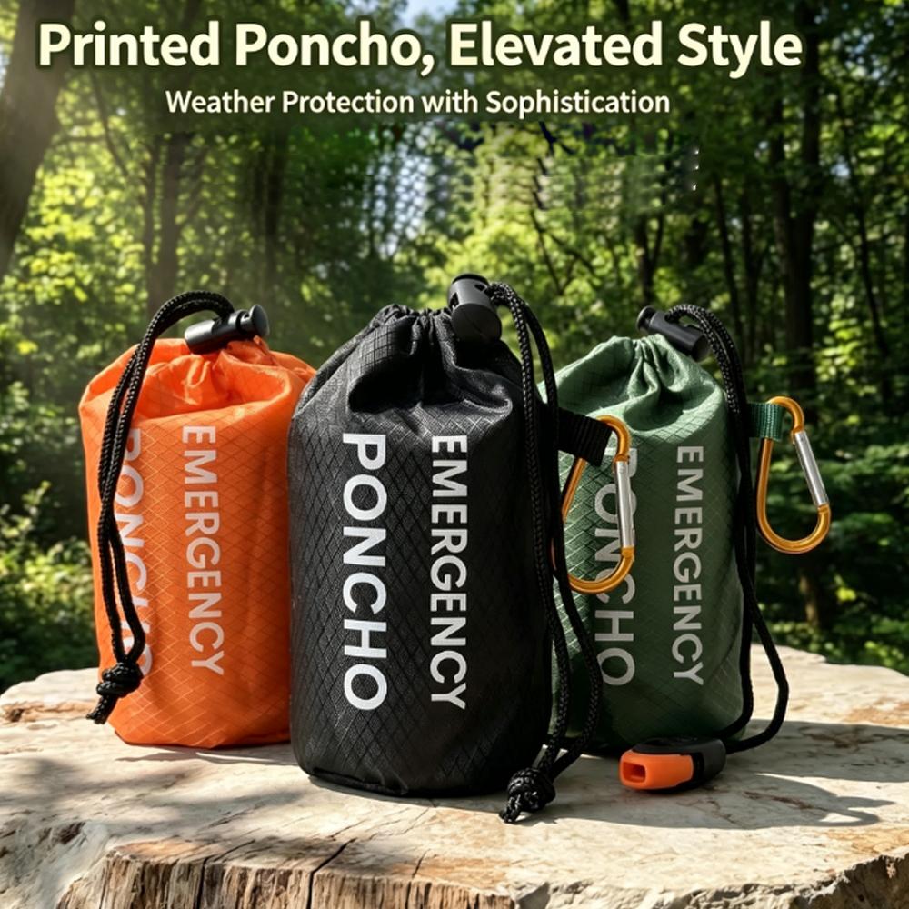 ชุดเสื้อกันฝนฉุกเฉินแบบพกพา เส - Emergency Poncho Rain บทวิจารณ์และราคา