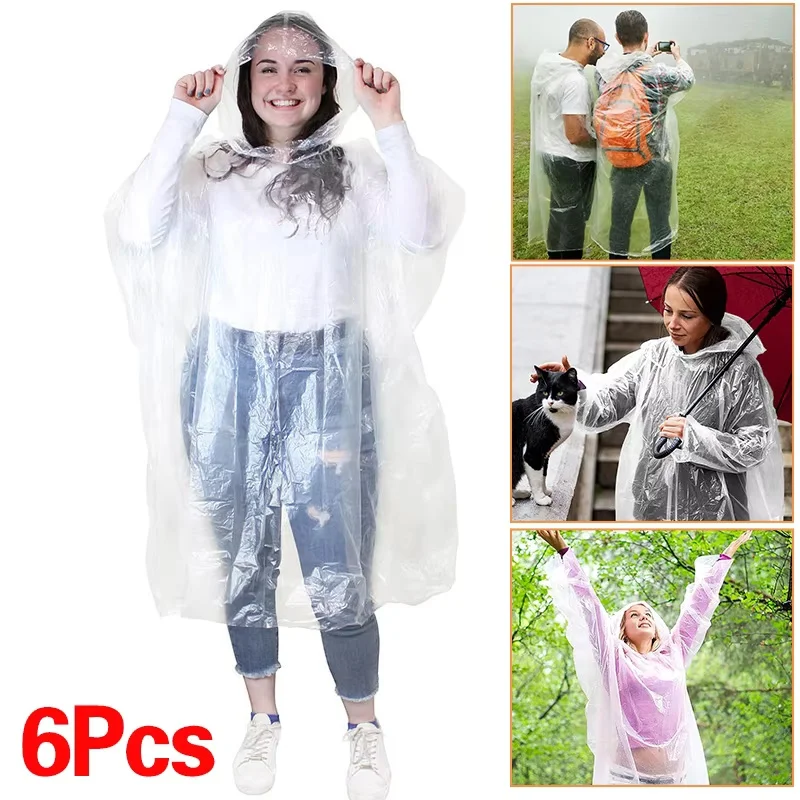 เสื้อกันฝนแบบใช้แล้วทิ้ง 6 ชิ้ - Emergency Poncho Rain บทวิจารณ์และราคา