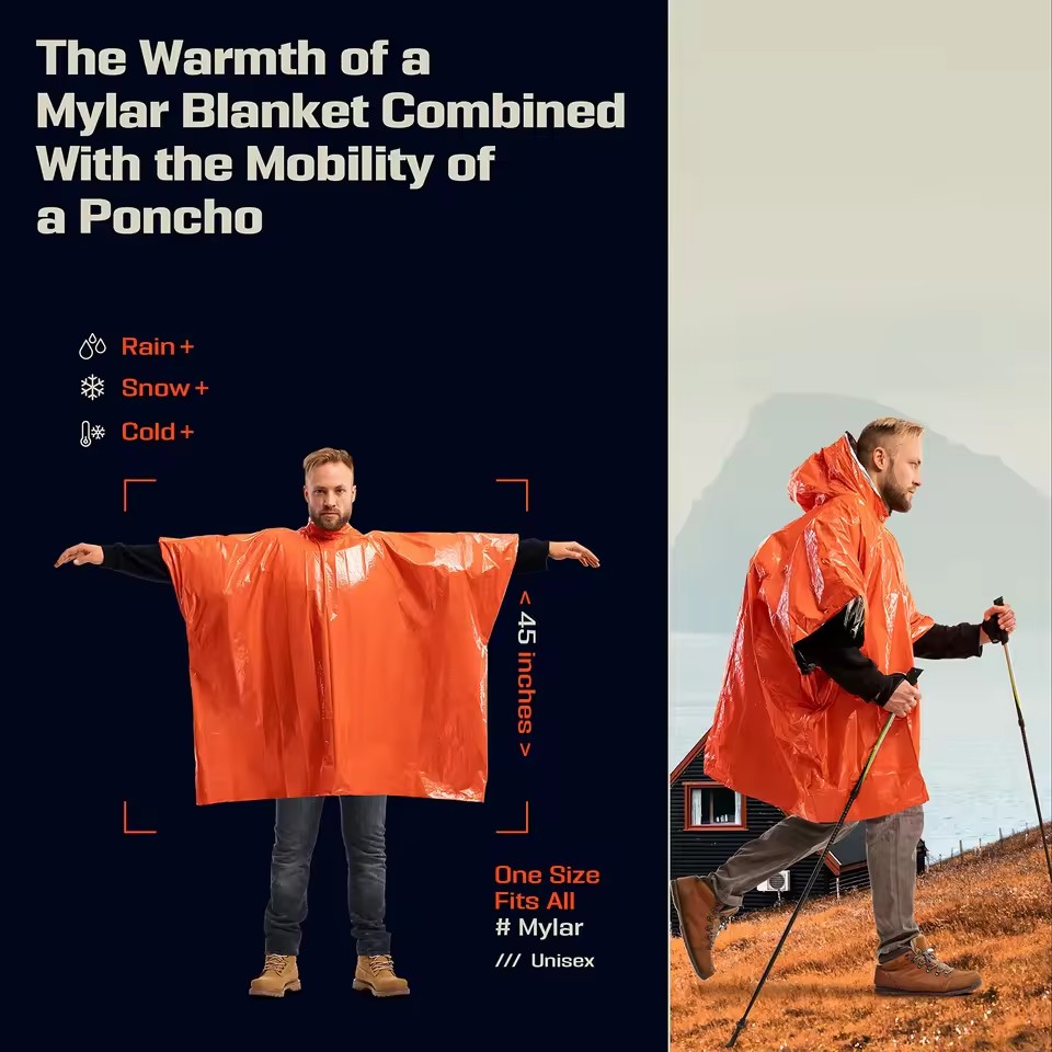 1 ชิ้น/2 ชิ้น เสื้อกันฝนฉุกเฉิ - Emergency Poncho Rain บทวิจารณ์และราคา