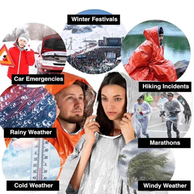 1 ชิ้น/2 ชิ้น เสื้อกันฝนฉุกเฉิ - Emergency Poncho Rain บทวิจารณ์และราคา